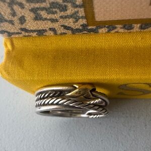 David Yurman Silver Twisted Rope Ring